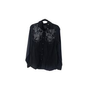 Vintage Y2K Affliction Style Guess Snap Up long sleeve men's large